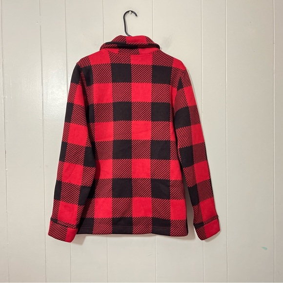 Levi's  Buffalo Plaid  Cardigan Black Red  Fleece Lined Size M - Picture 9 of 9